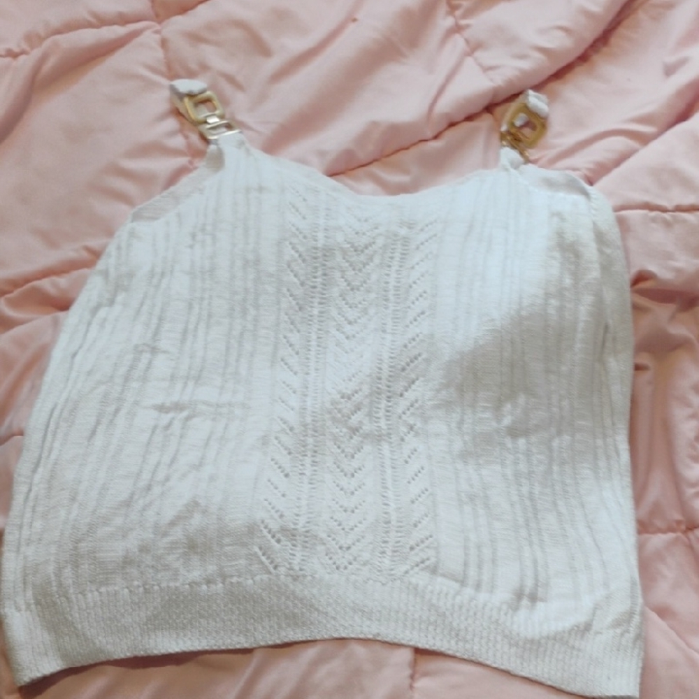 Elegant White Knit Women's Top